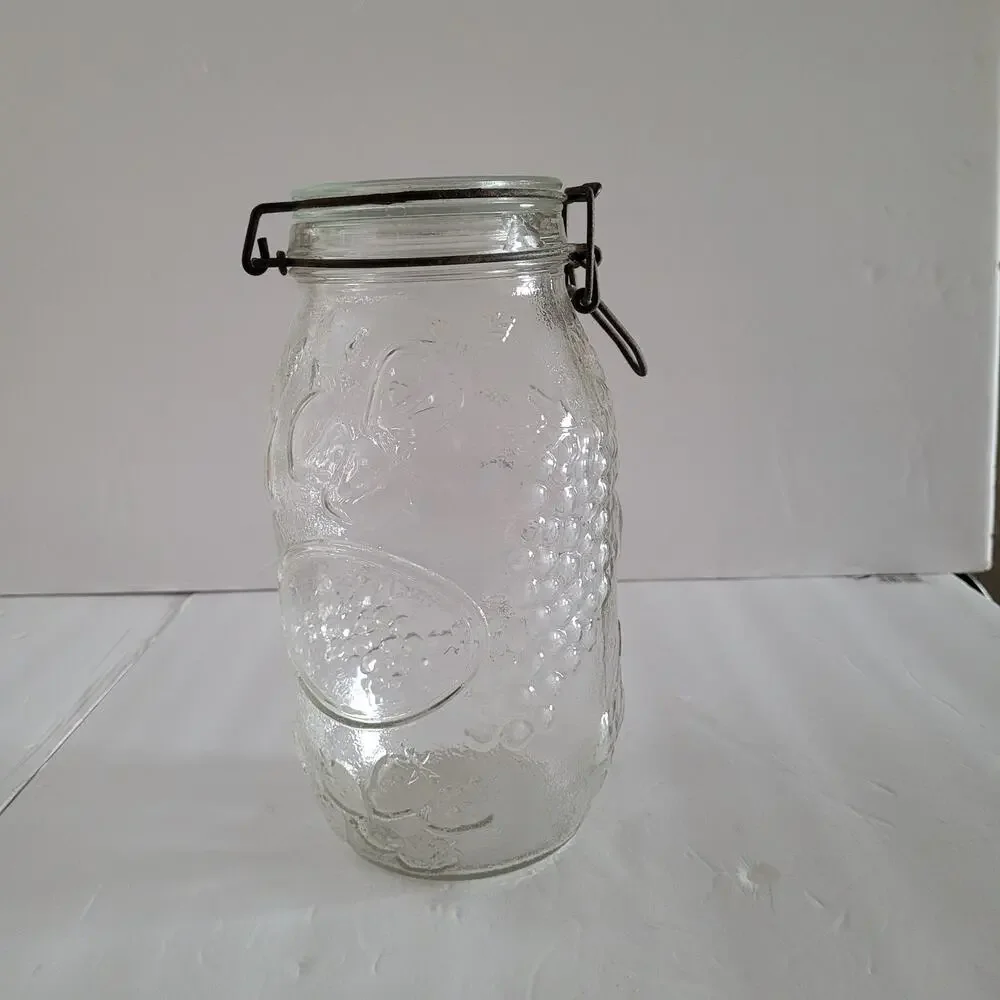 Vintage Fruit Texture Glass Jar - 9x4 inches